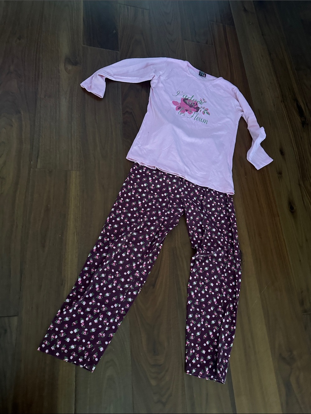 Woman’s Pink Floral Two-Piece Pajama Set